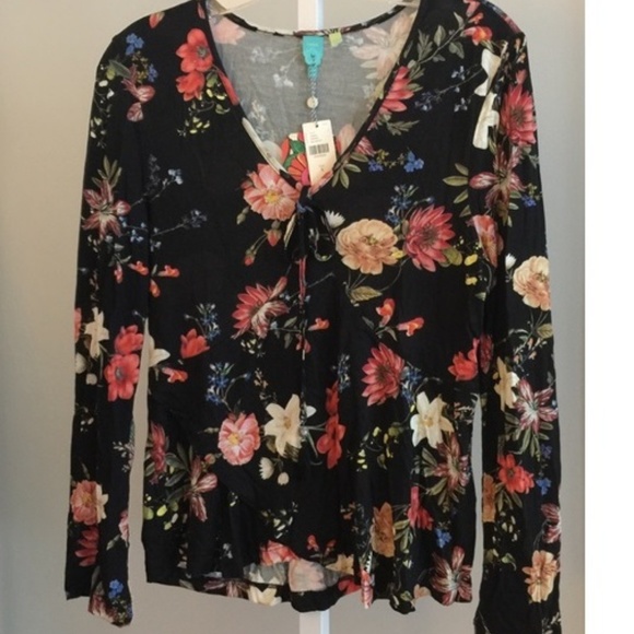 Anthropologie Farm Rio Trillium Floral Top - Picture 3 of 3
